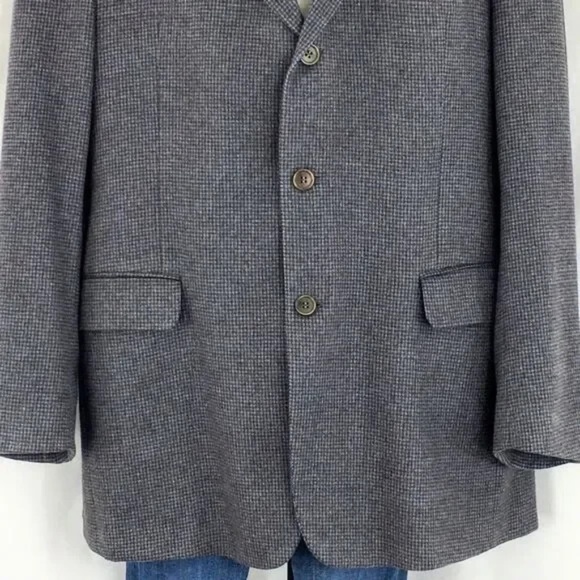 Coppley 100% Cashmere Bocelli 3112 3 Button Nailshead Check Sport Coat - 42 Long - Picture 4 of 13